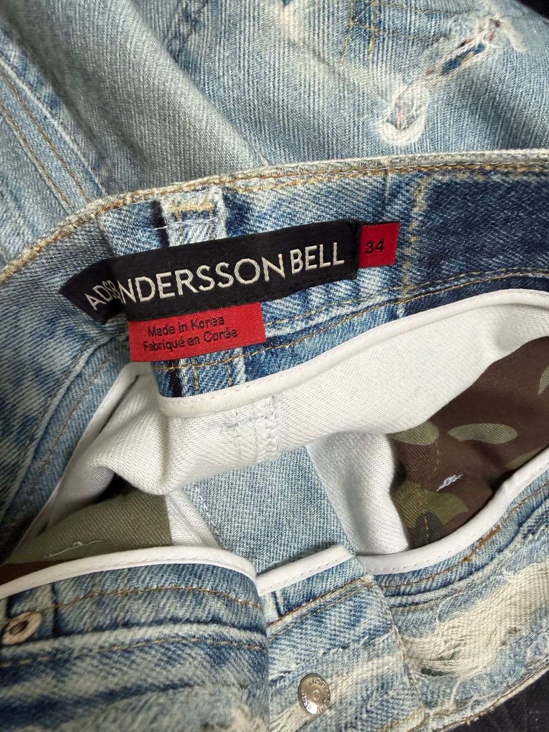 앤더슨벨 24ss faux 프린팅 데님 34사이즈 판매 상품이미지2