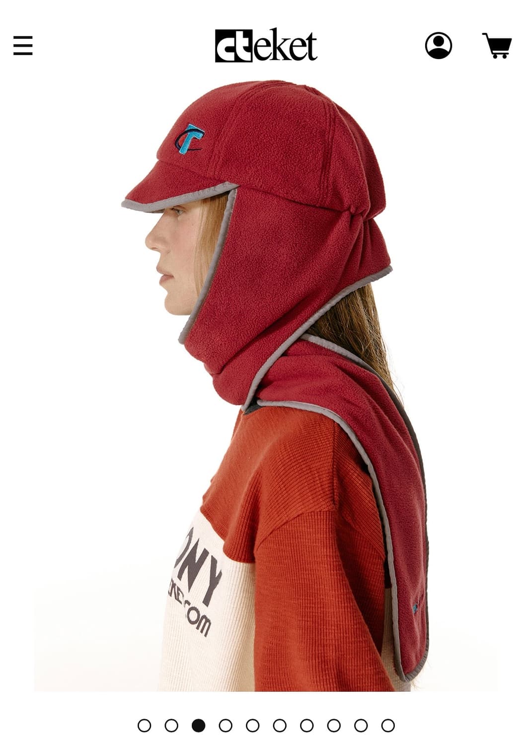 테켓 CT Fleece Muff Cap Red 상품이미지4