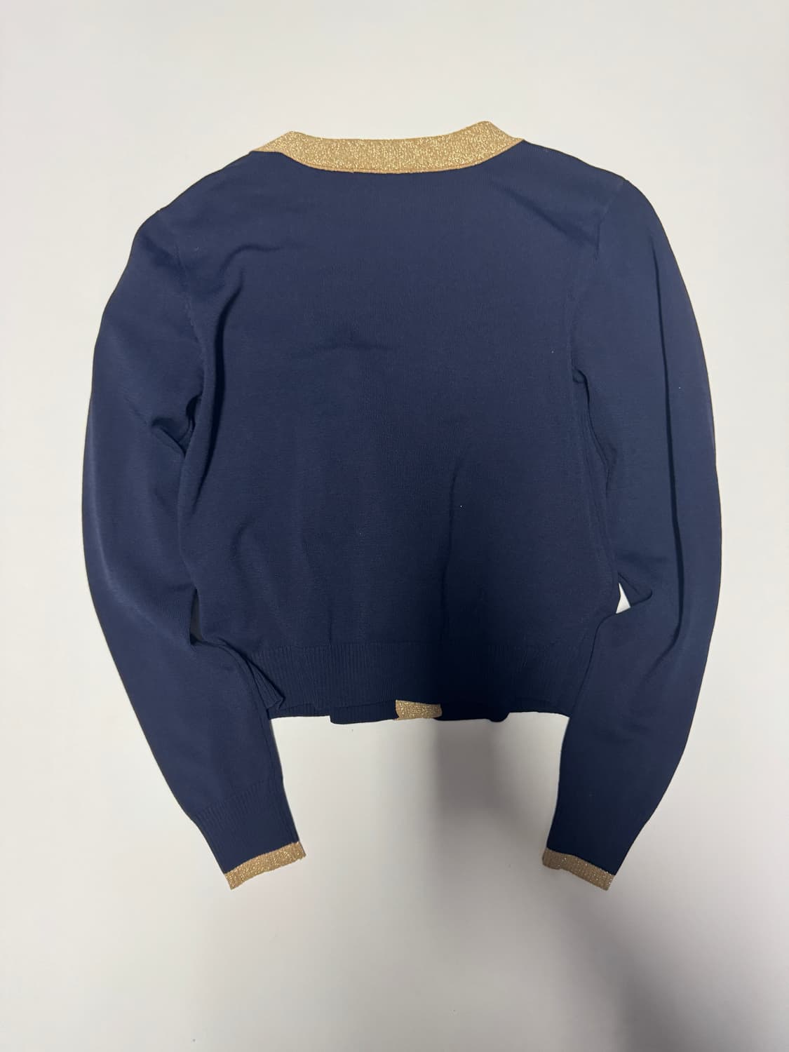 여성 샤넬 빈티지 리메이크 커스텀 골드 가디건 S 네이비 상품이미지2