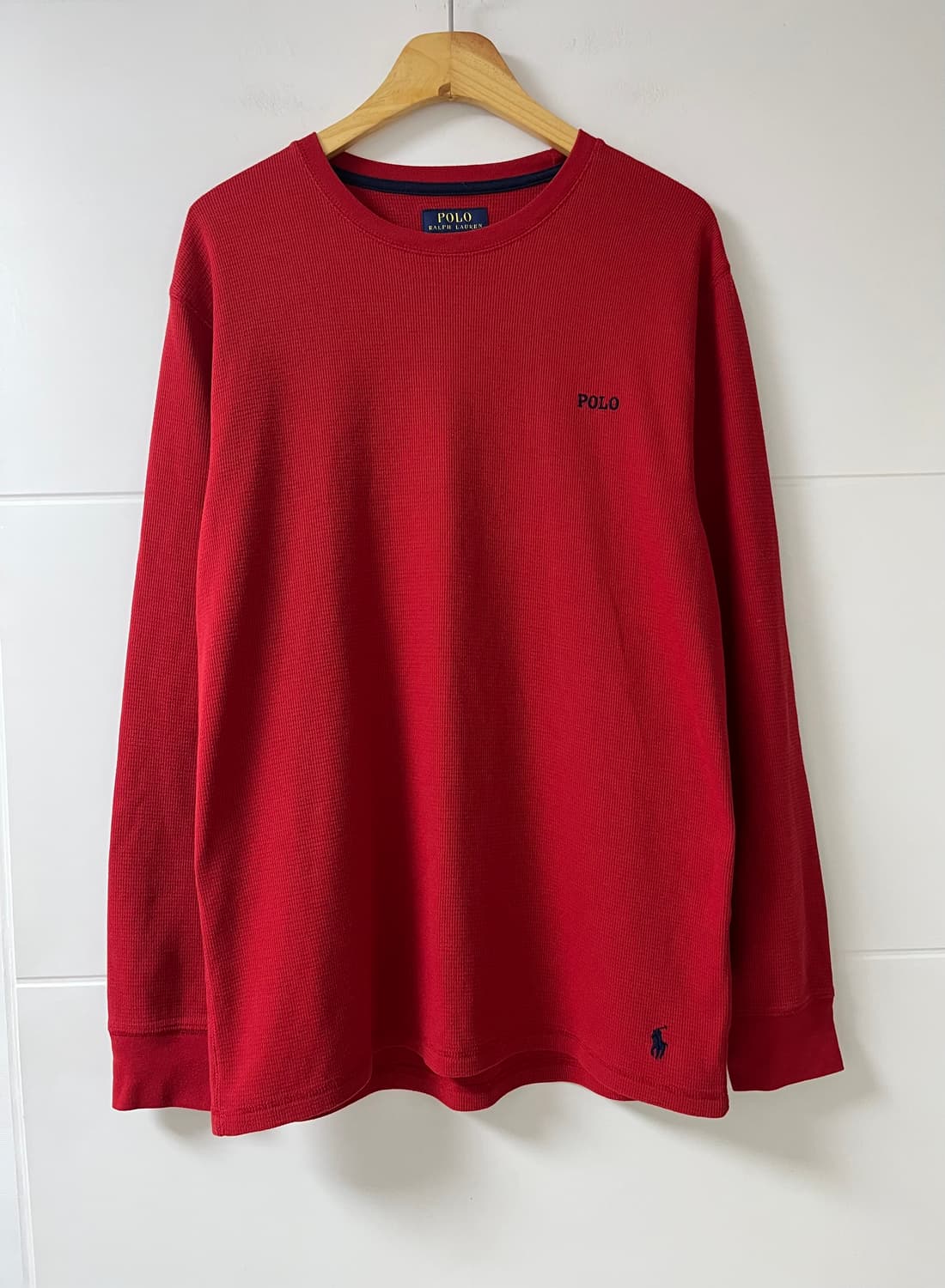 폴로 티셔츠 폴로 와플티 긴팔 상품이미지1