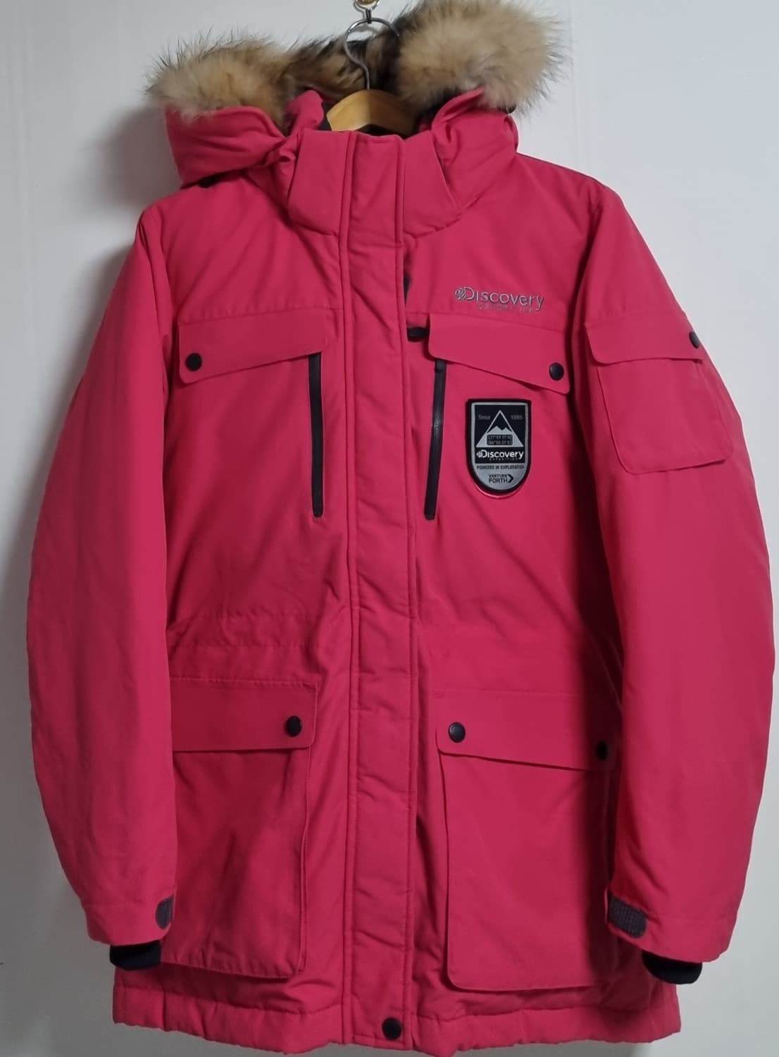 실측 M (66) 디스커버리 핑크 구스다운 패딩 상품이미지1