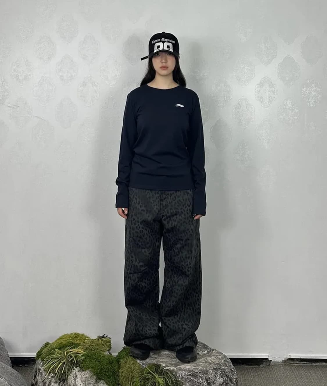 탄산마그네슘 롱슬리브 네이비 상품이미지2