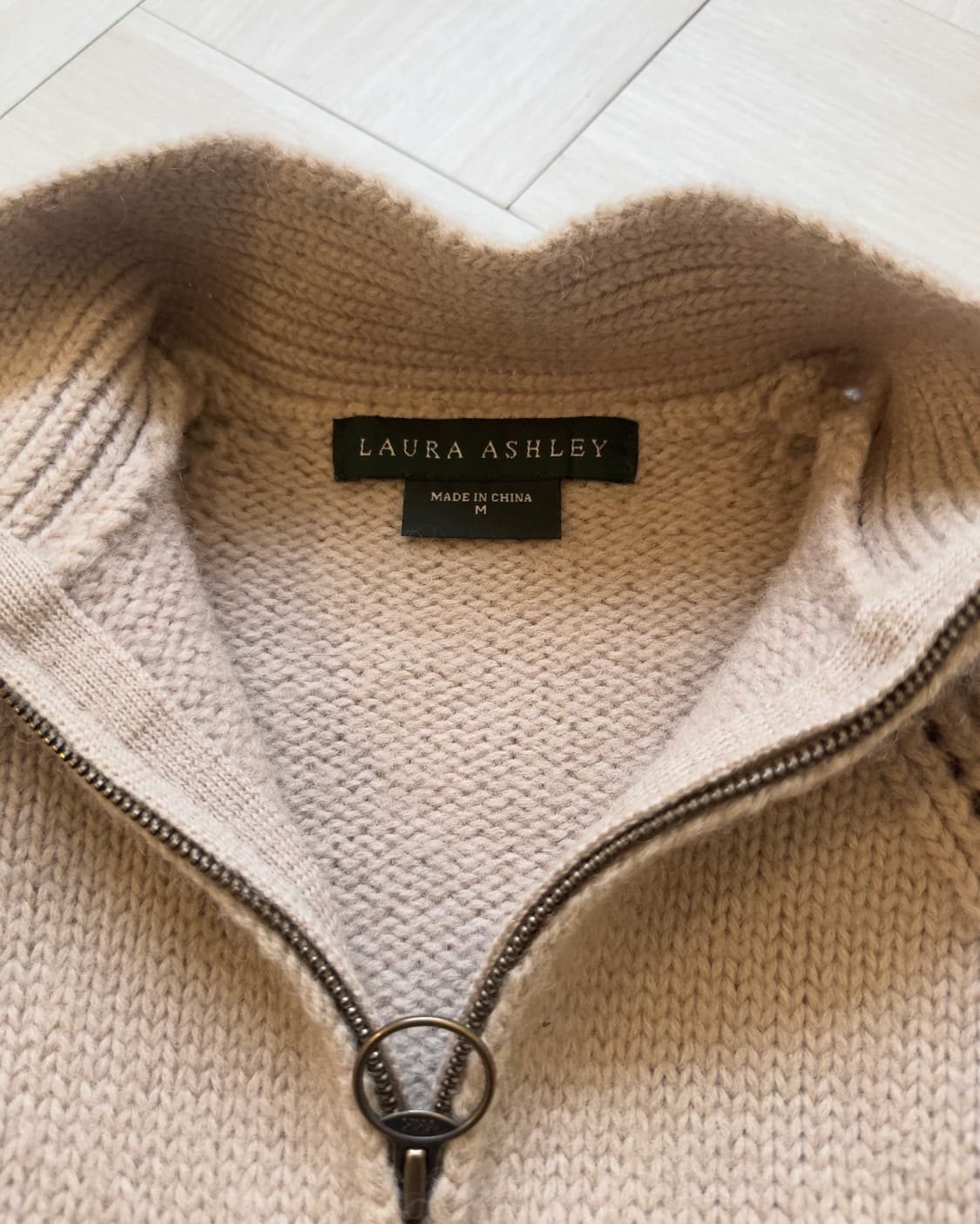 [LAURA A SHLEY] Warm Beige Wool Knit Jac 상품이미지5