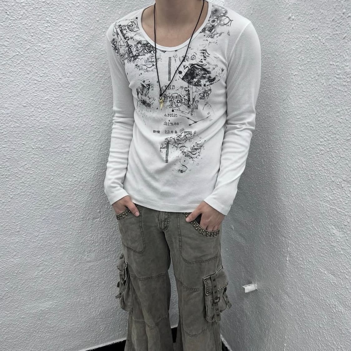 Nicole club mecanic printing long sleeve 상품이미지2
