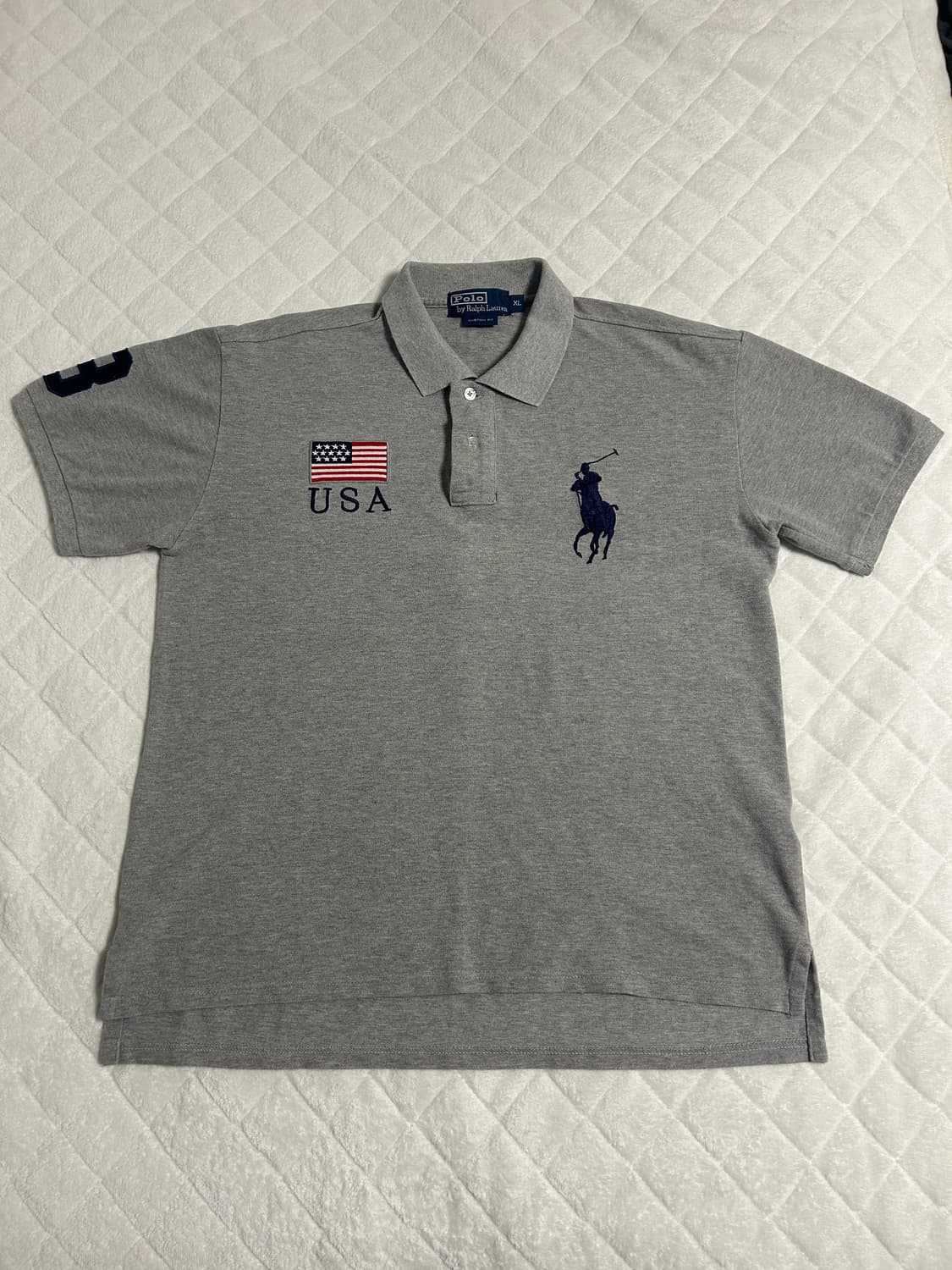 폴로 빅포니 USA 성조기 카라티 그레이 상품이미지1