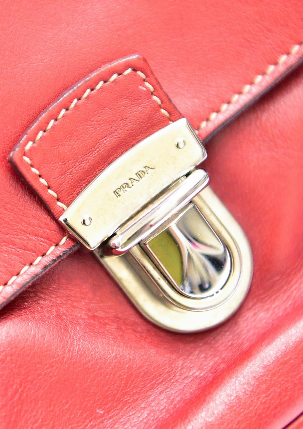 프라다 레드 레더 보스턴 숄더백 (정품) 상품이미지7