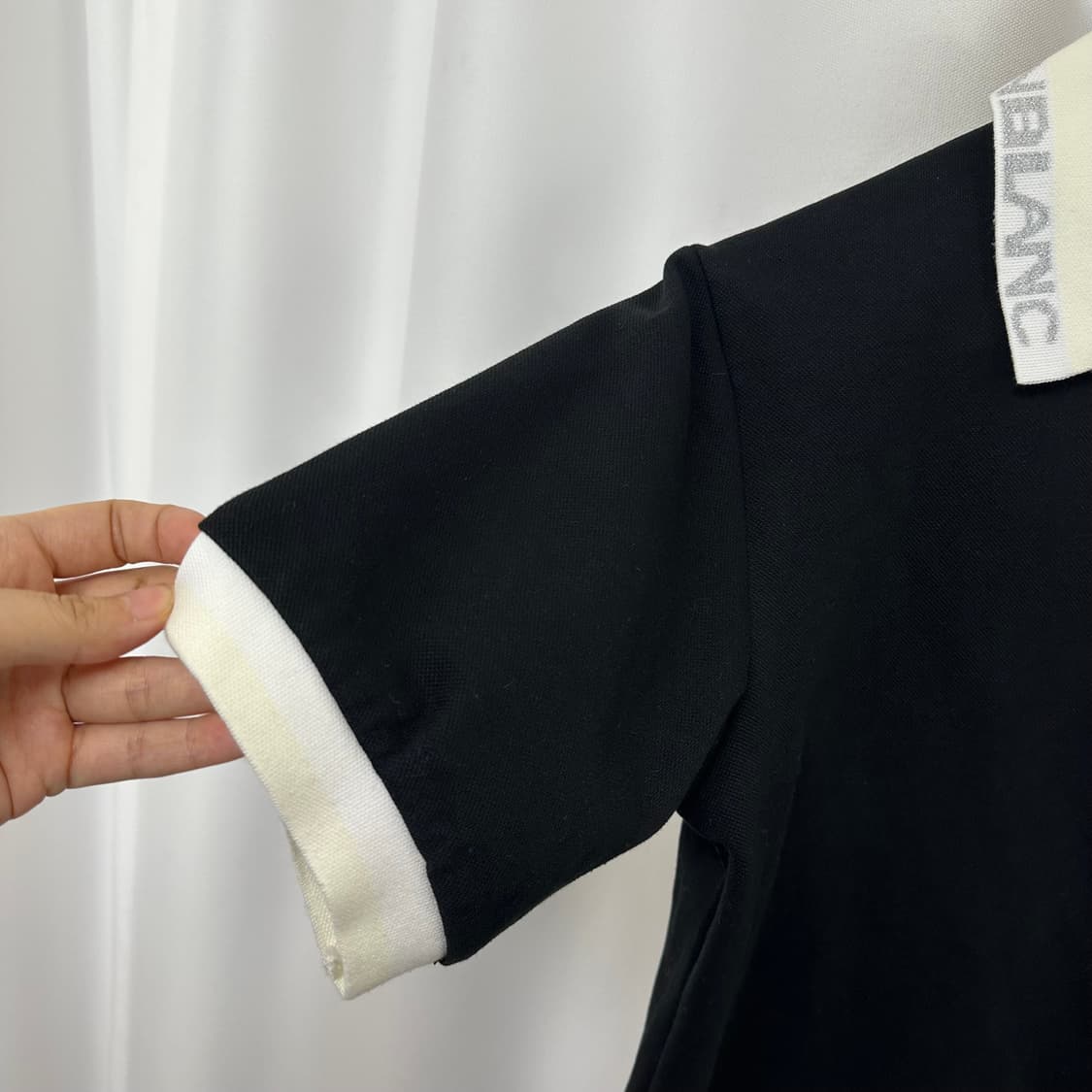 랑방 여자 카라 반팔티 검정 L  상품이미지4