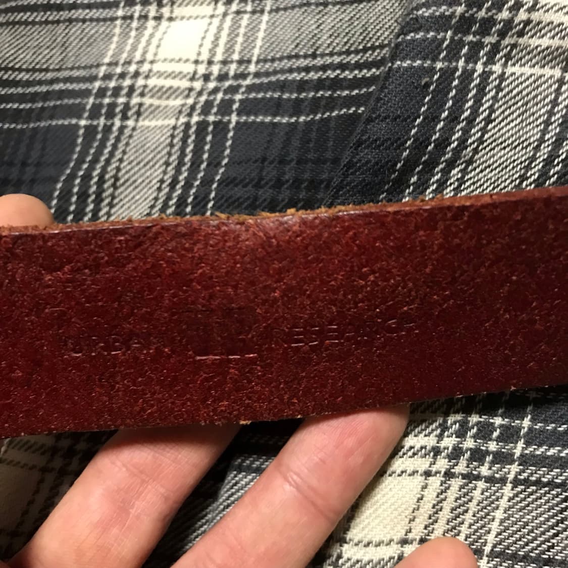 00s 재팬 어반리서치 리얼 레드 통가죽 벨트 상품이미지3