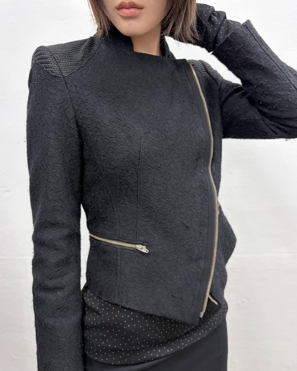 빈티지 플로럴 패턴 모토 자켓 상품이미지5