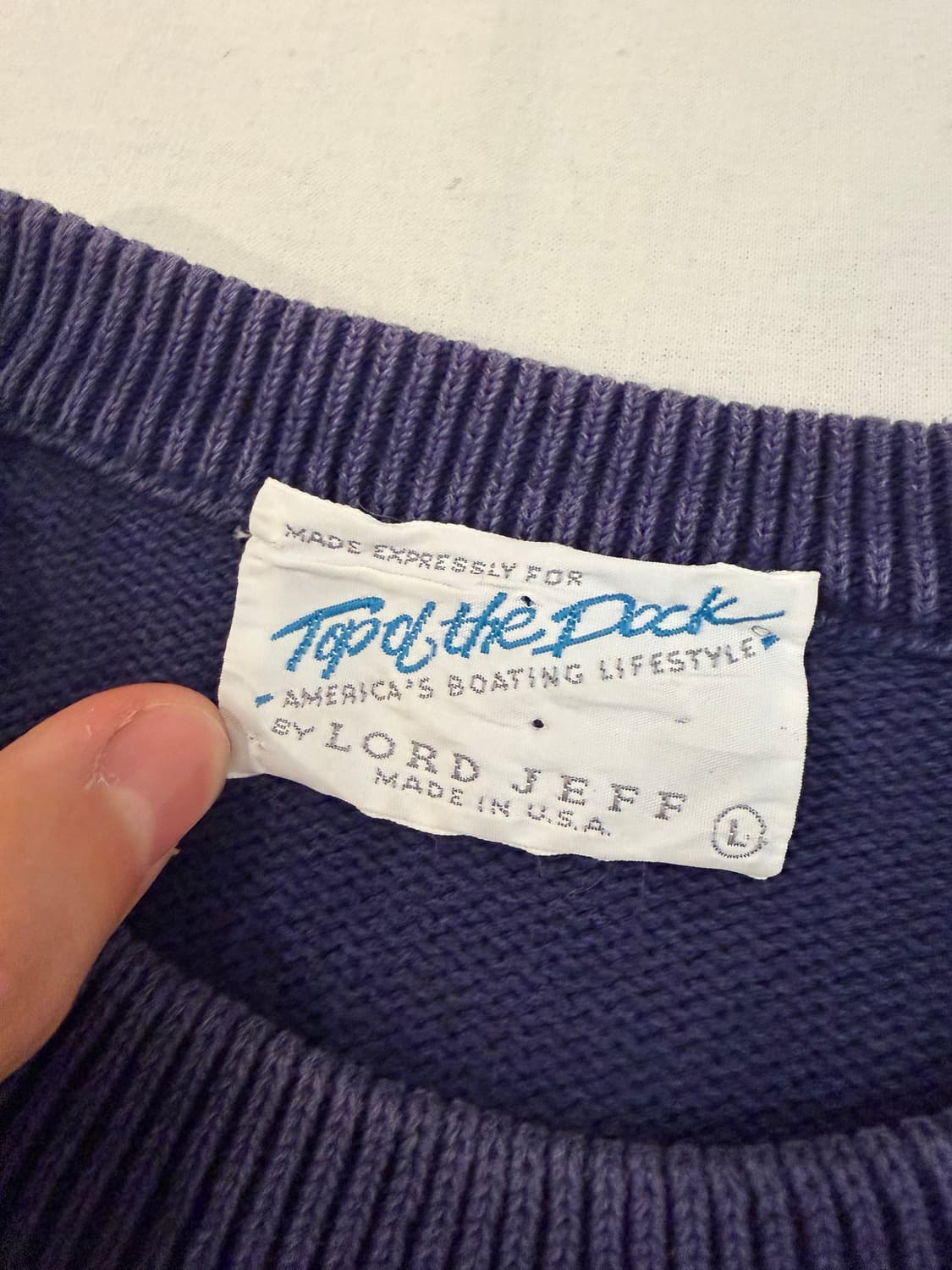 80s LORD JEFF 스톤아일랜드맛 니트 네이비 상품이미지4