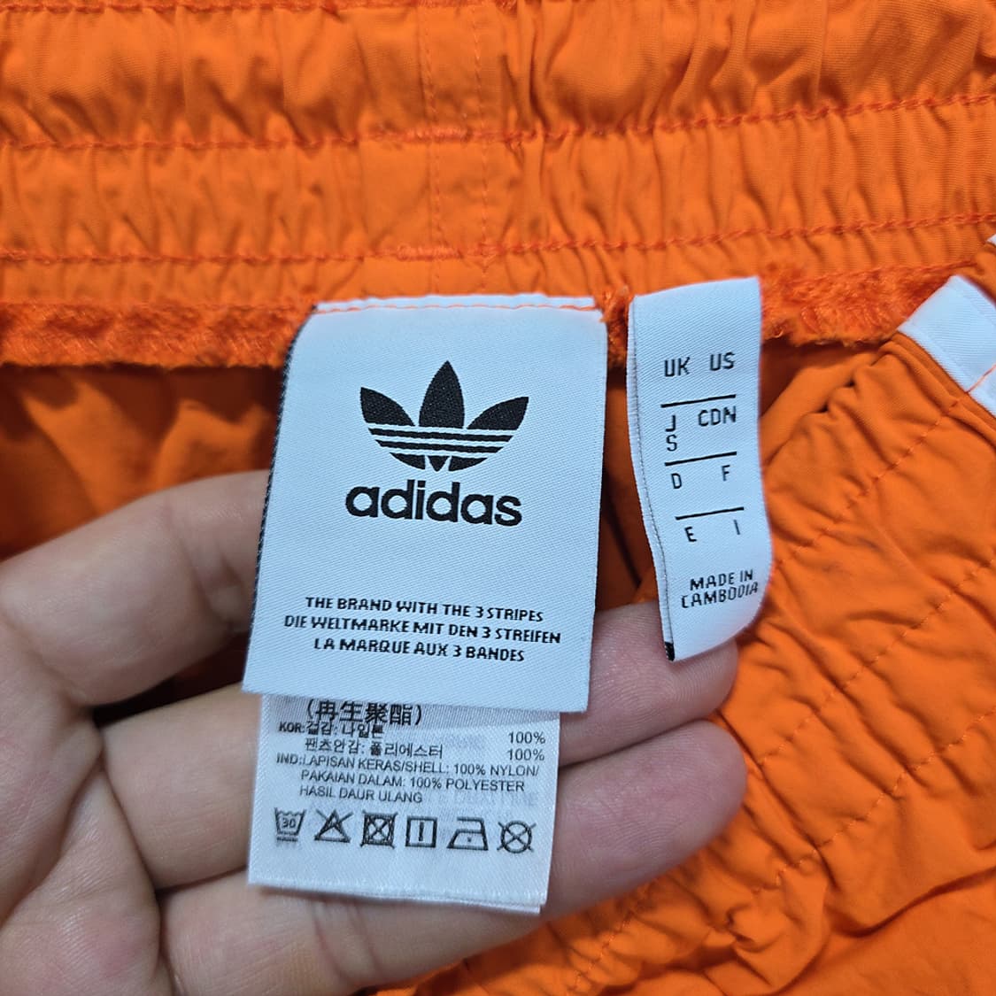아디다스(adidas) 오리지널 삼선 스윔 쇼츠 오렌지 S 상품이미지7