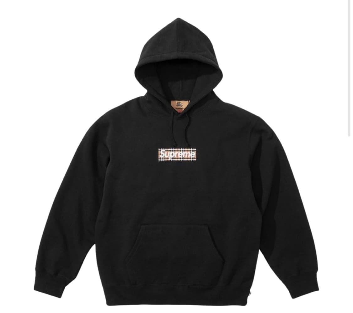 슈프림 버버리 박스로고 후드티 블랙 M 상품이미지1
