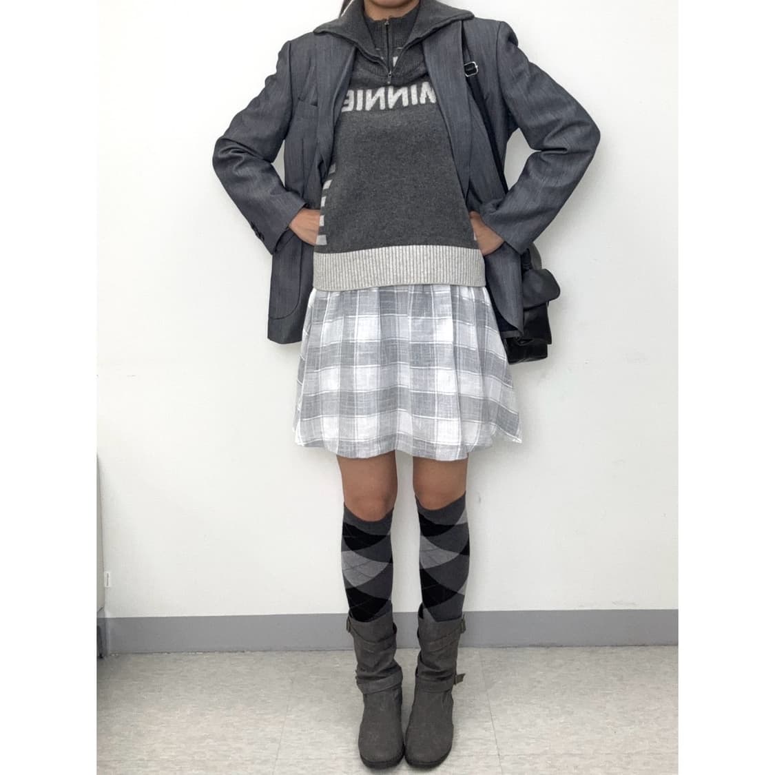 빈티지 그레이 울 블레이저 자켓 상품이미지4