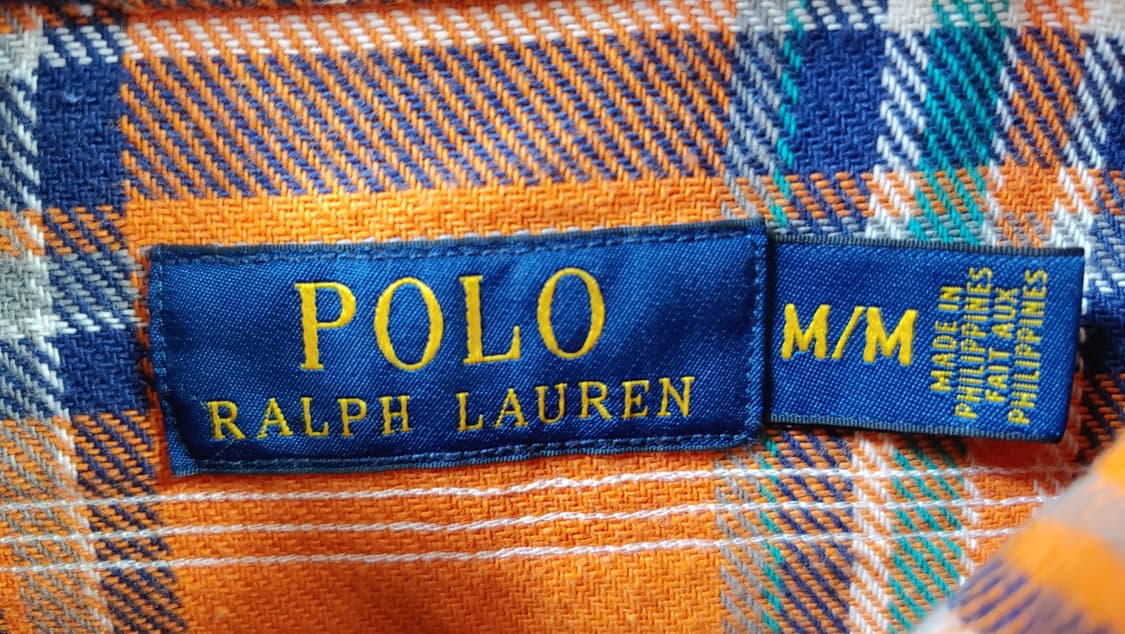 95 폴로 체크기모 오렌지 셔츠 748 상품이미지4