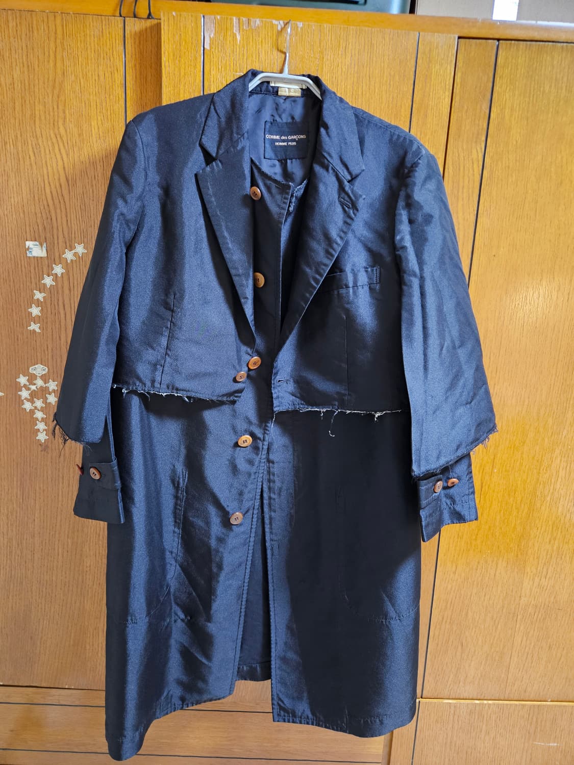 20AW 꼼데가르송 옴므플러스 케이프 코트 M 블랙 상품이미지1