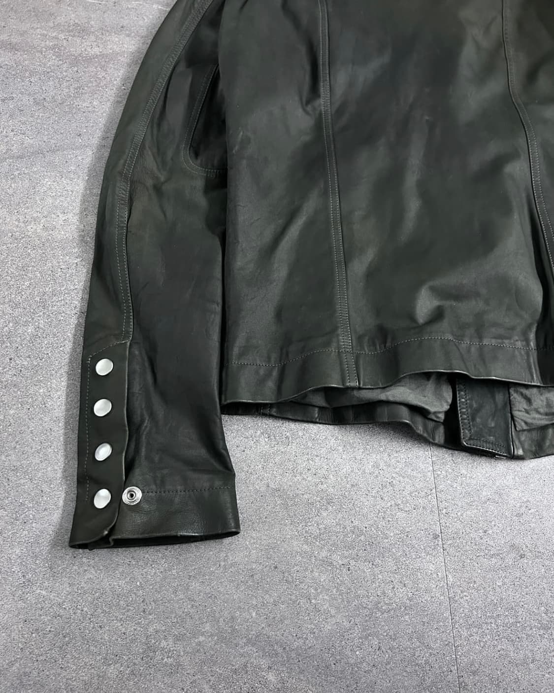 [52] 릭오웬스 몰리노 사선 레더 자켓 상품이미지10