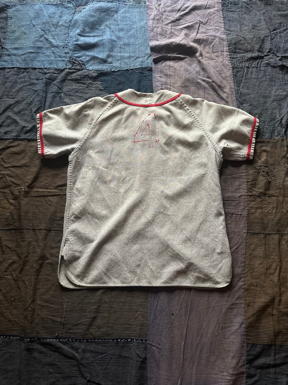 40s USA Vintage Wool BaseBall Shirt 상품이미지5