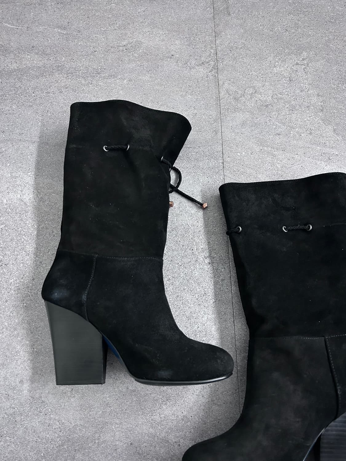 랑방 블랙 스웨이드 롱 부츠 상품이미지4