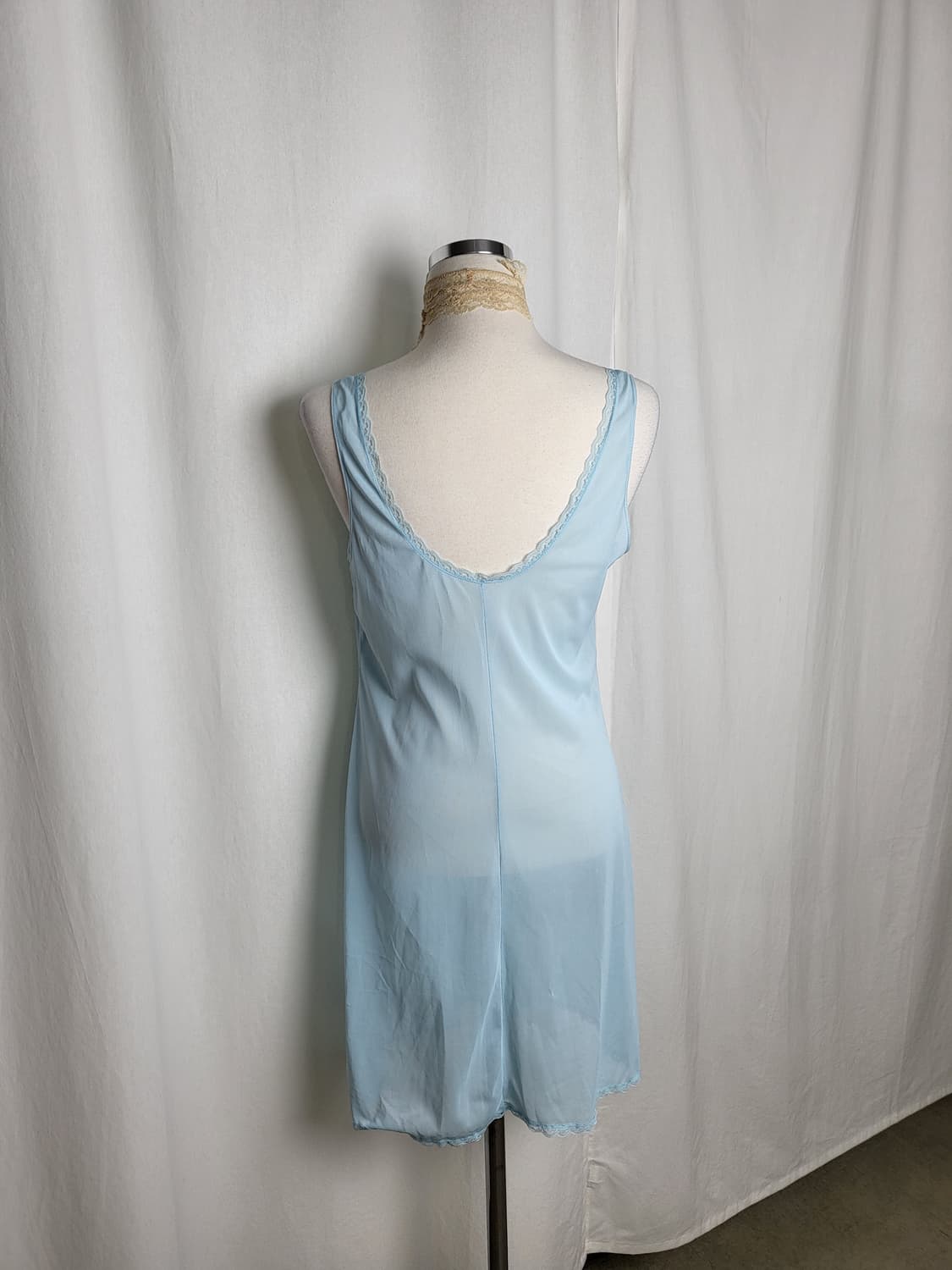 빈티지 블루 슬립 원피스 상품이미지2