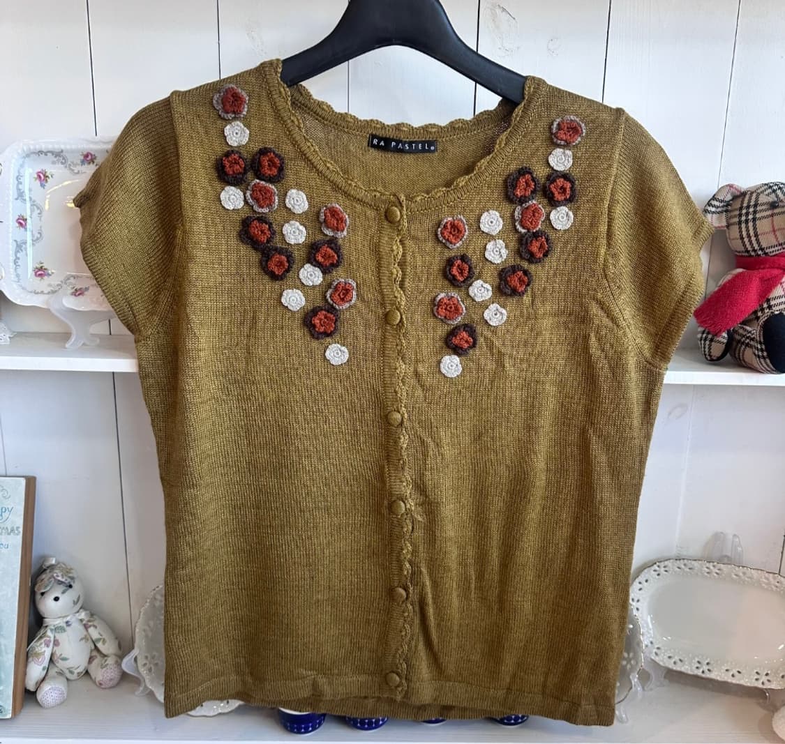 플라워 반팔 가디건 상품이미지1