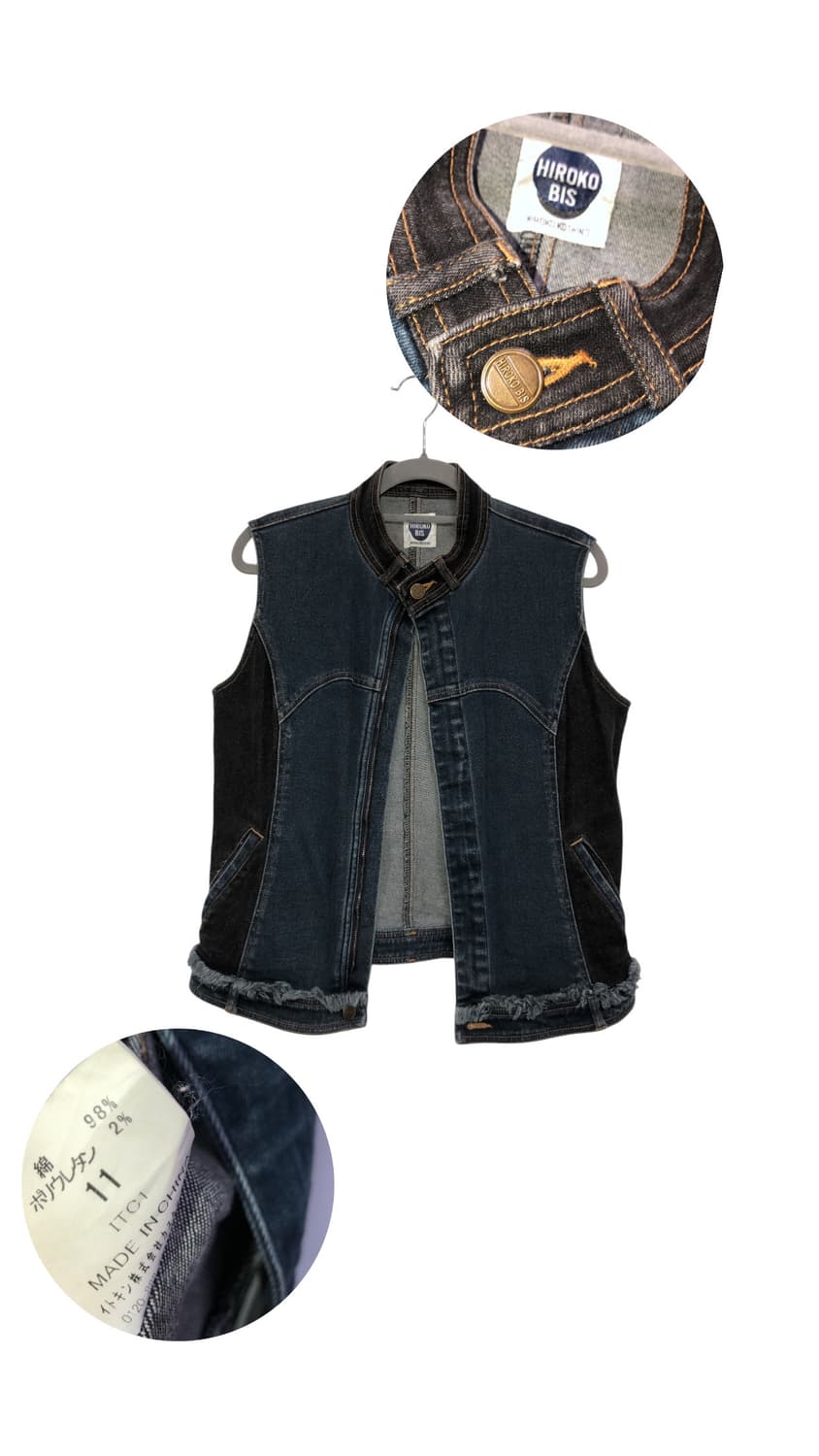 히로코비스 배색 데님 탑&베스트 자켓 상품이미지8