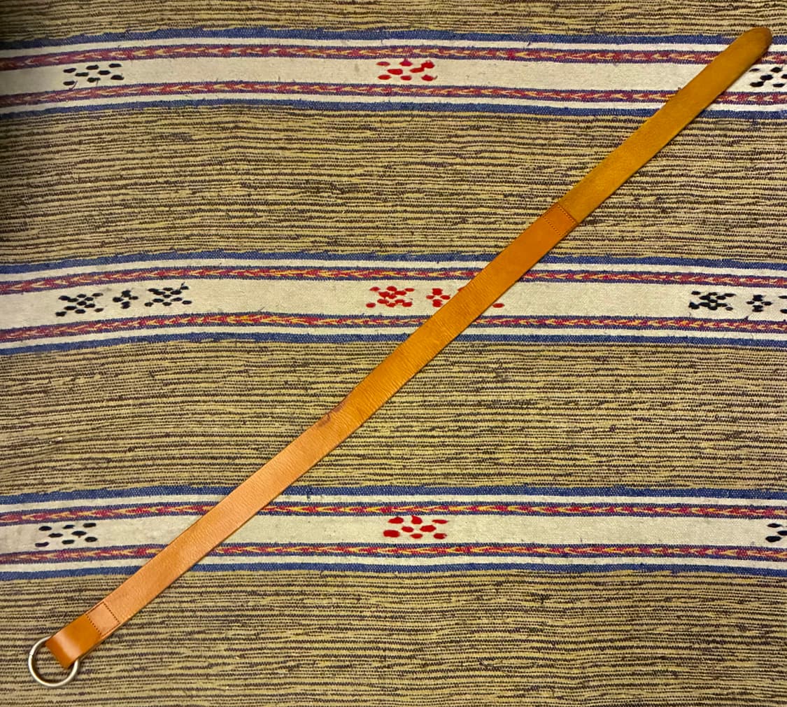 (29~34)90s japan 타케오키쿠치 카우 레더 더블 D링 가죽벨트 상품이미지6