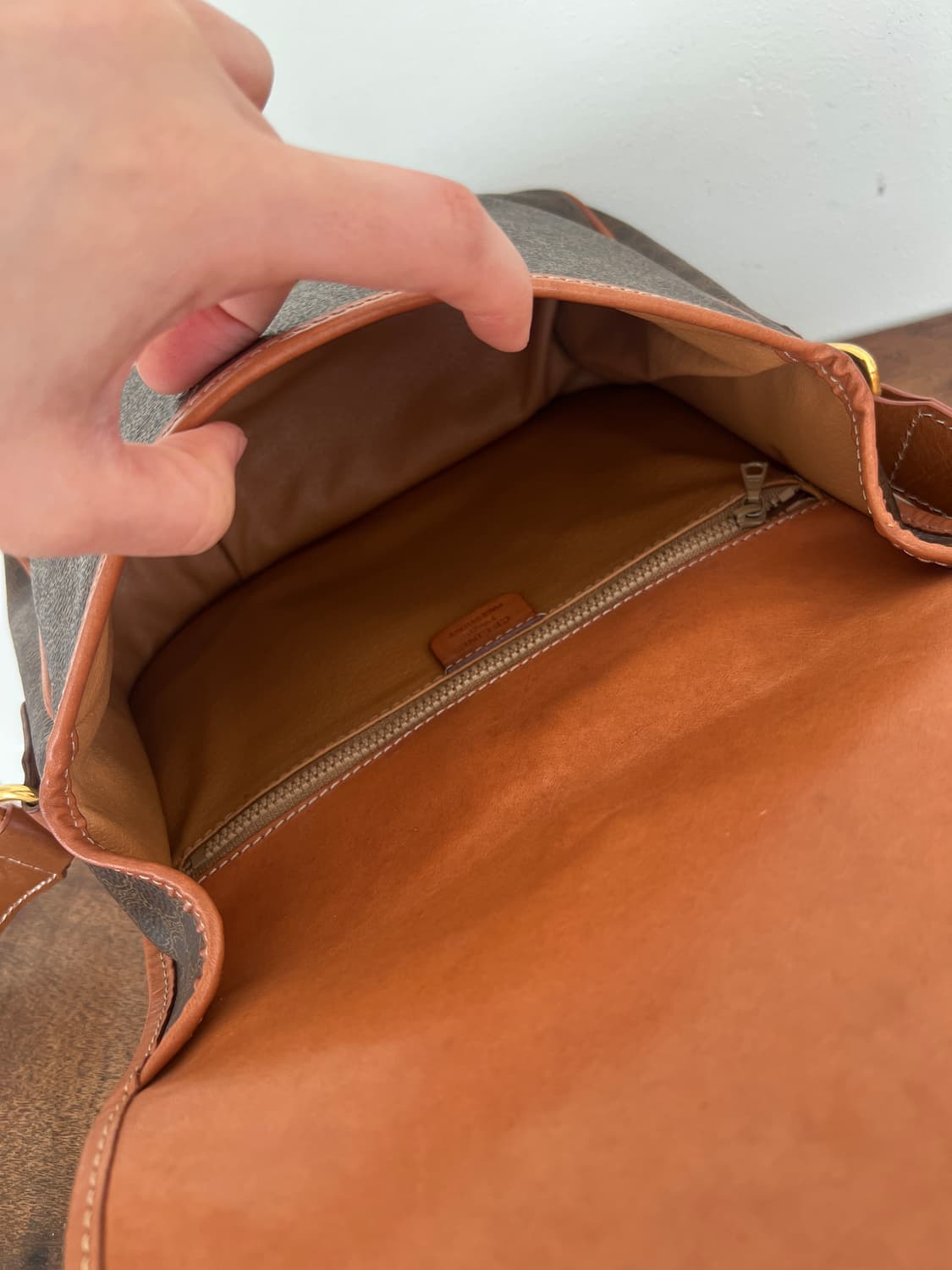 빈티지 셀린 브라운 마카담 플랩 숄더&크로스백 상품이미지6