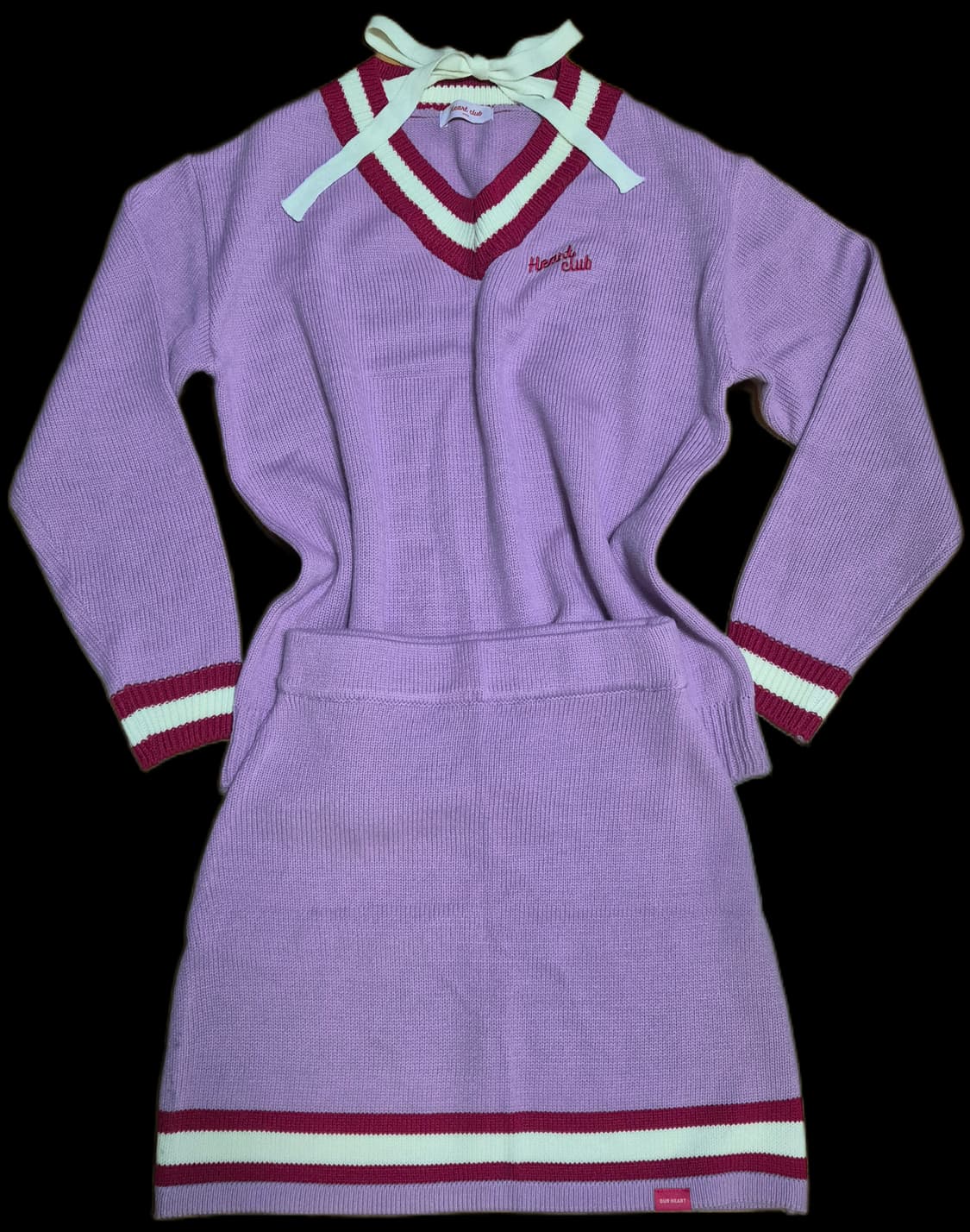 급처) 하트클럽 니트 투피스 리본 데일리 상품이미지4