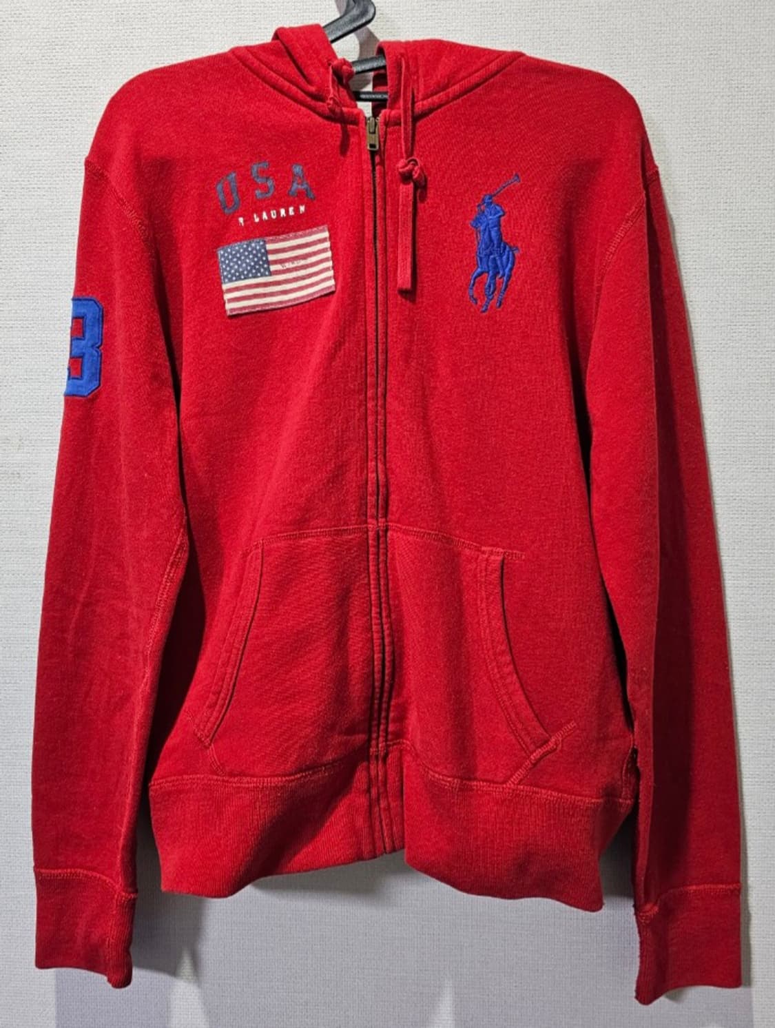 폴로 POLO 레드 빅포니 USA 성조기 후드집업 90/S 상품이미지1