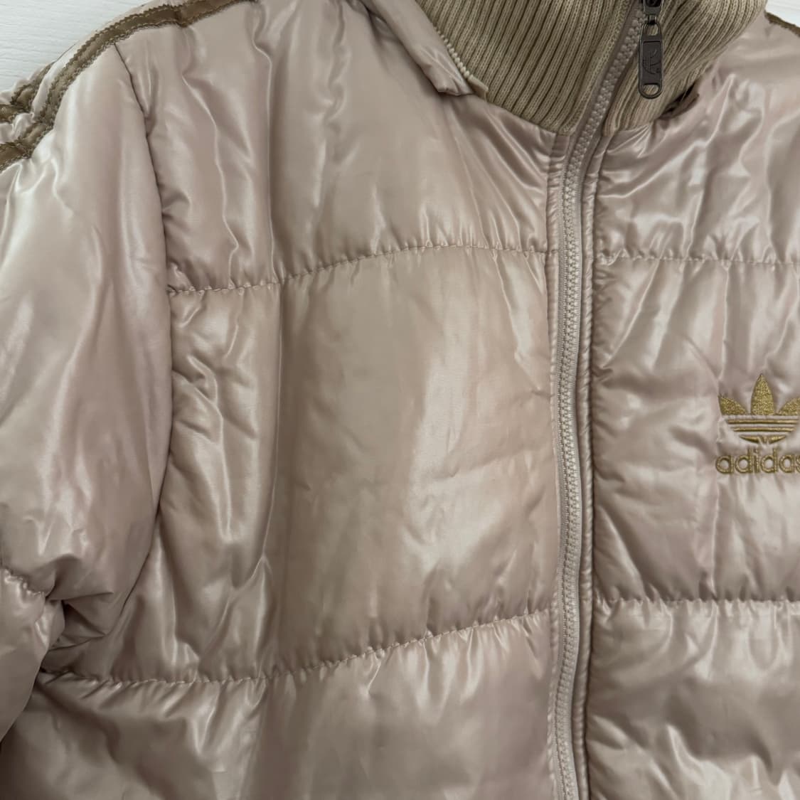 아디다스 빈티지 패딩 베이지 L (100)  상품이미지4
