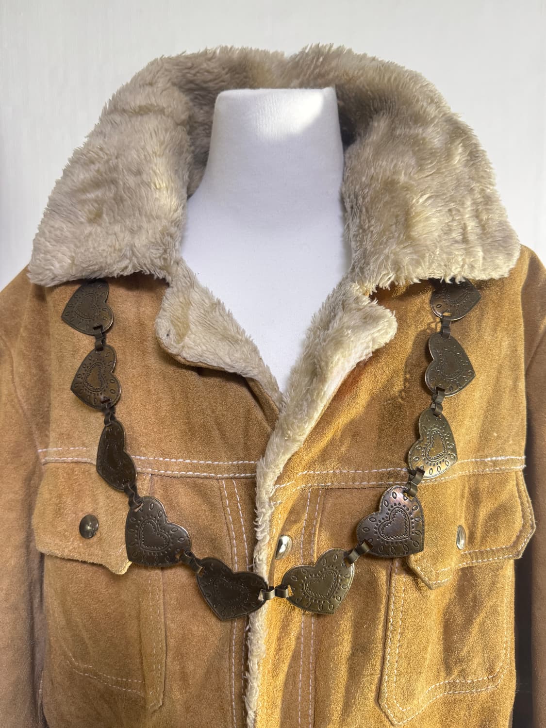 빈티지 하트 콘초 링크 벨트 네크리스 네이티브 아메리칸 보헤미안 히피 상품이미지1