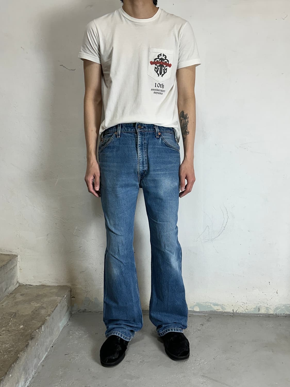 90's USA Made 빈티지 리바이스 517 오렌지탭 부츠컷 데님 상품이미지2