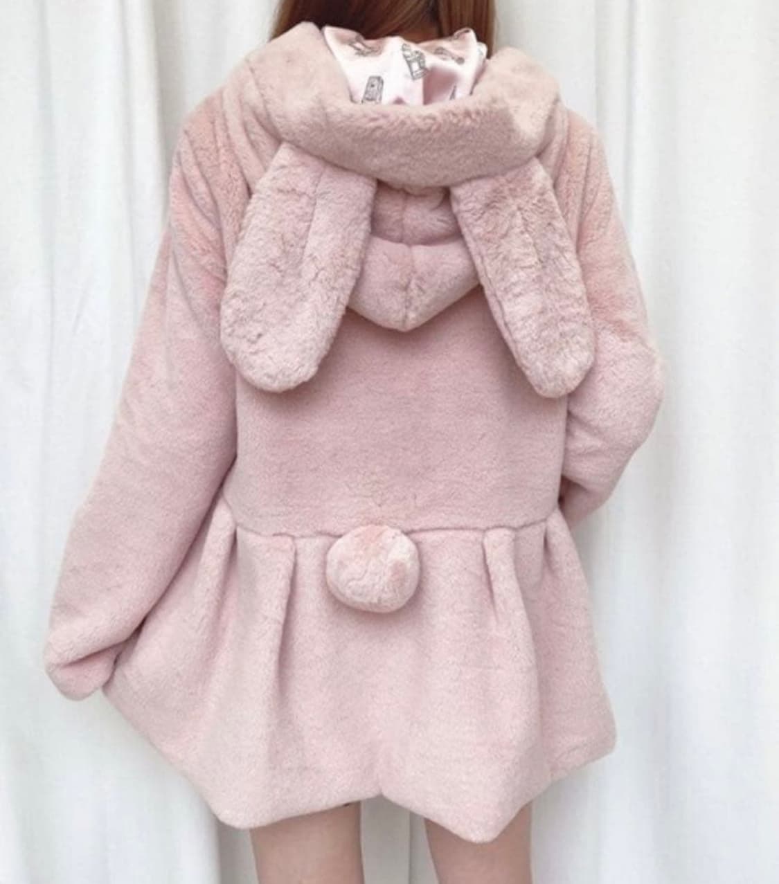 허니시나몬 우사미미 퍼자켓 코트 핑크 양산형 상품이미지1