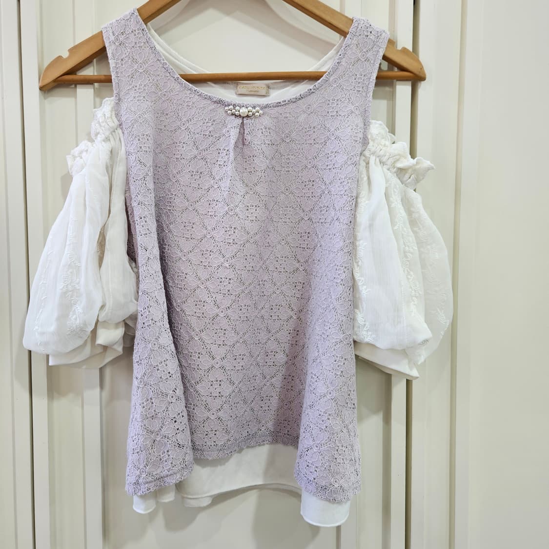 엑시즈팜 포에틱 오프숄더 레이스 블라우스 상품이미지8