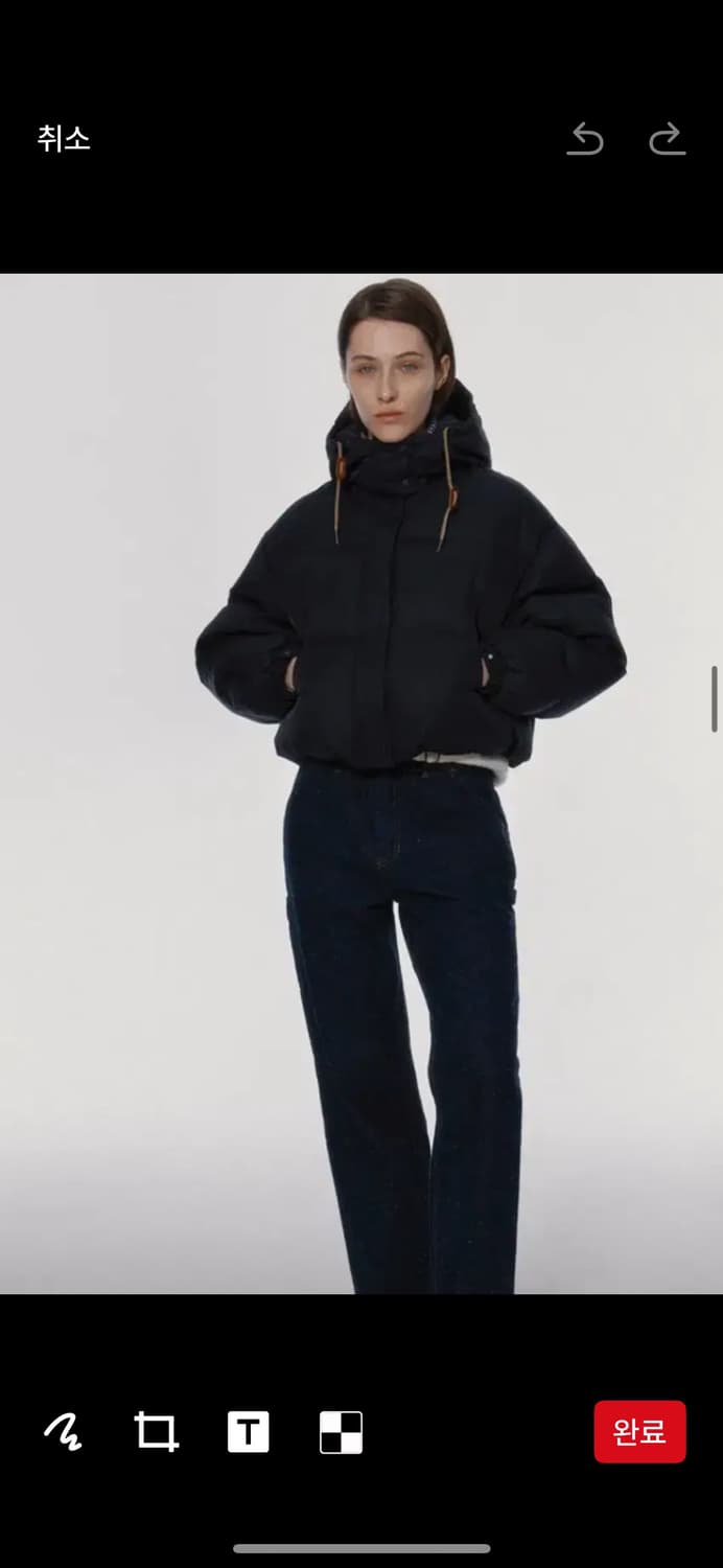 낫띵리튼 크롭 숏패딩 다크네이비 상품이미지2