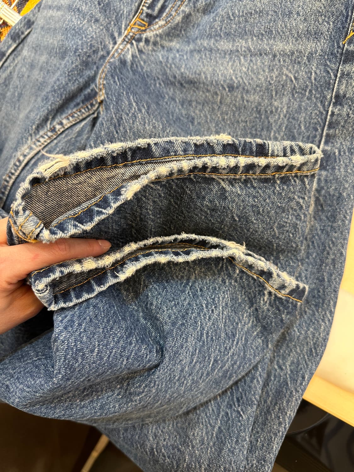 eu36) 자라 중청 워싱 일자 청바지 상품이미지5