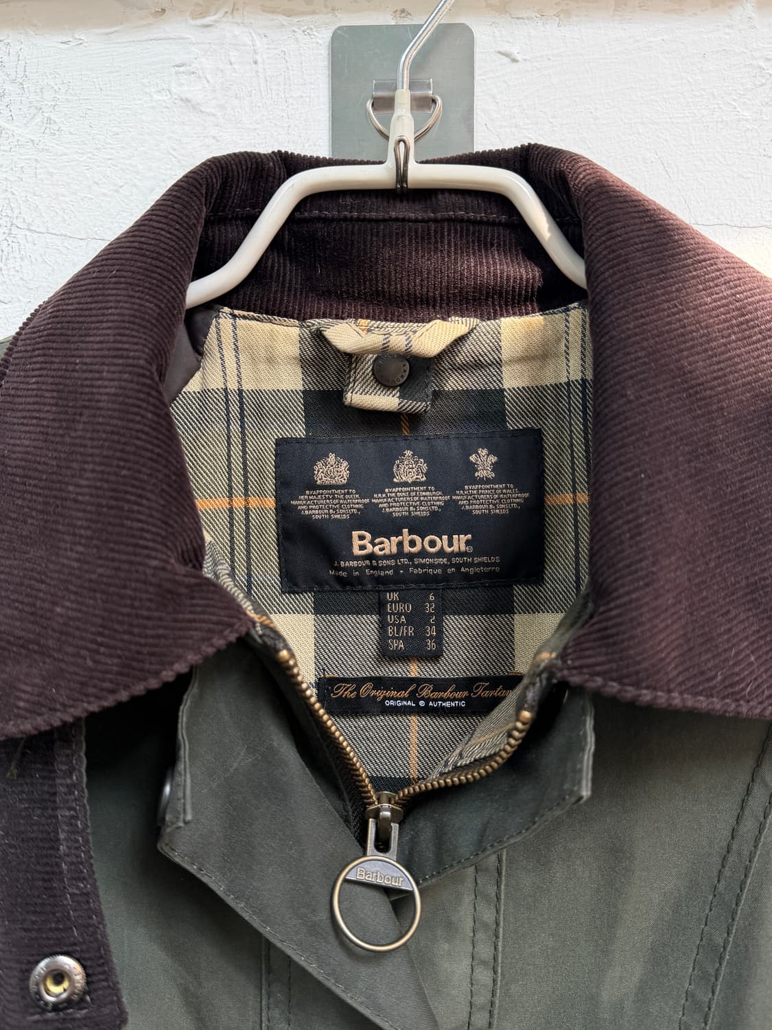 Barbour 바버 비드넬 왁스드 자켓 카키 UK 6 상품이미지2