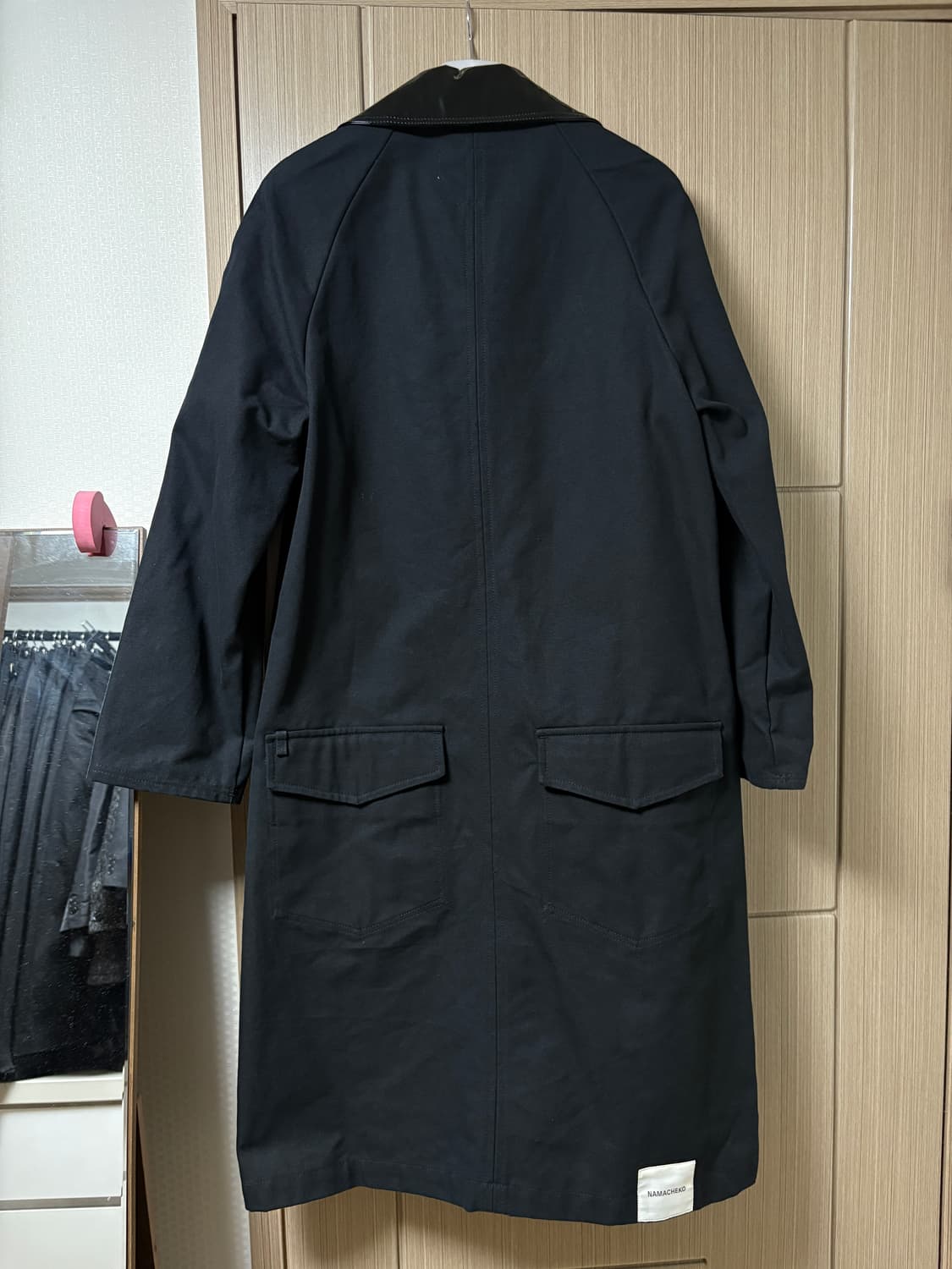 [S] 나마체코 아트란 싱글브레스트 코트 블랙 상품이미지4