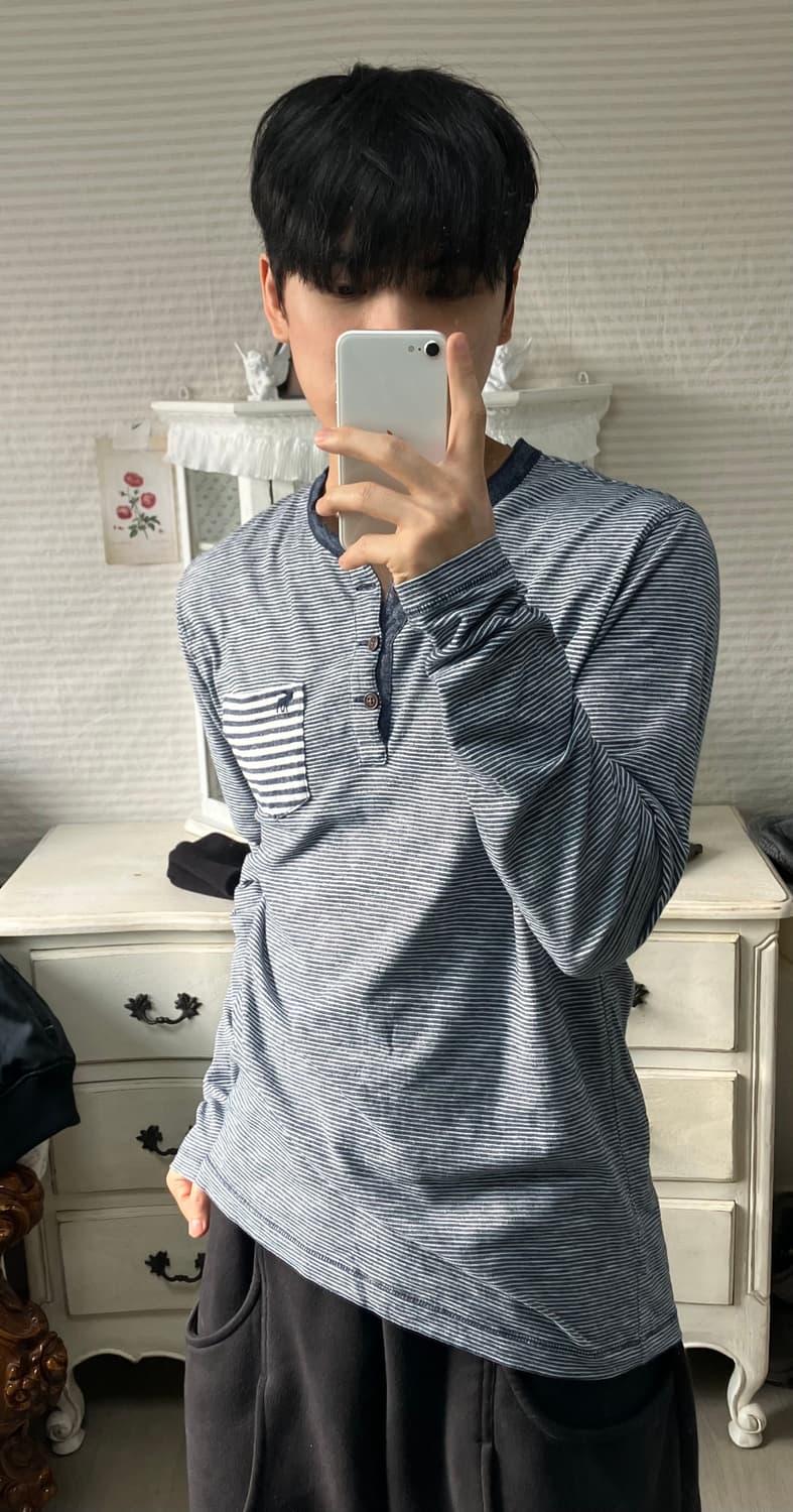 빈티지 아베크롬비 버튼 스트라이프 티셔츠 924 y2k 스트릿 모리 갸루 상품이미지1