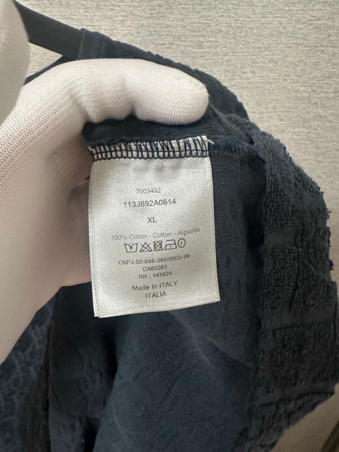 디올 오블리크 테리 반팔 네이비 (XL) 상품이미지4