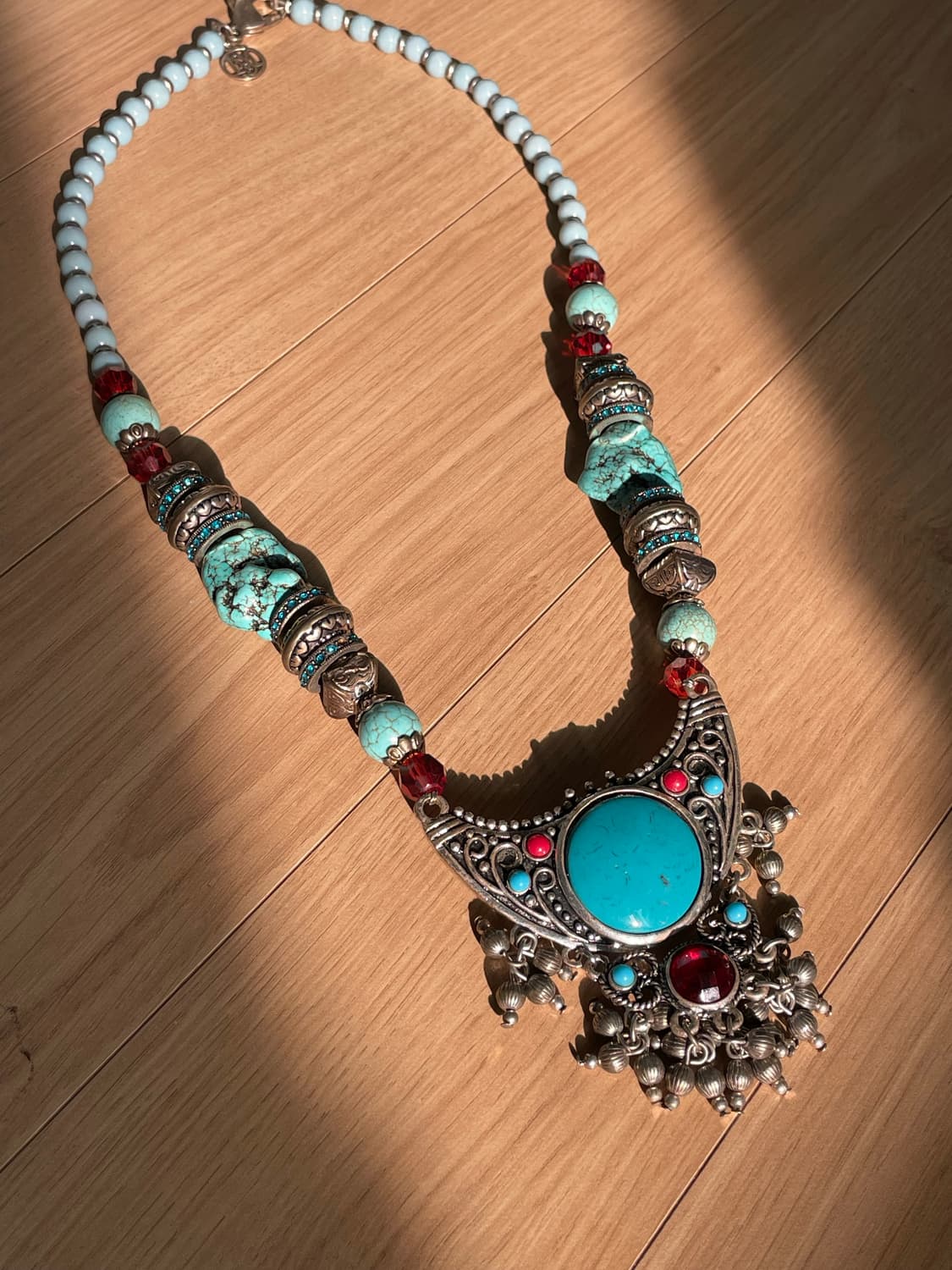 Vintage Blue turquoise antique necklace 상품이미지1