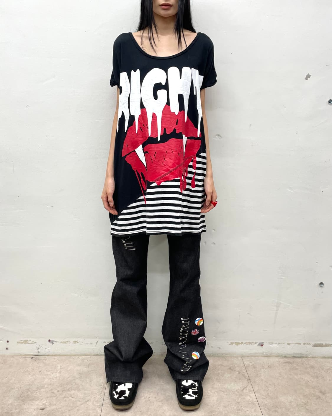 Right Dracula Lip Stripe T-shirt 상품이미지4