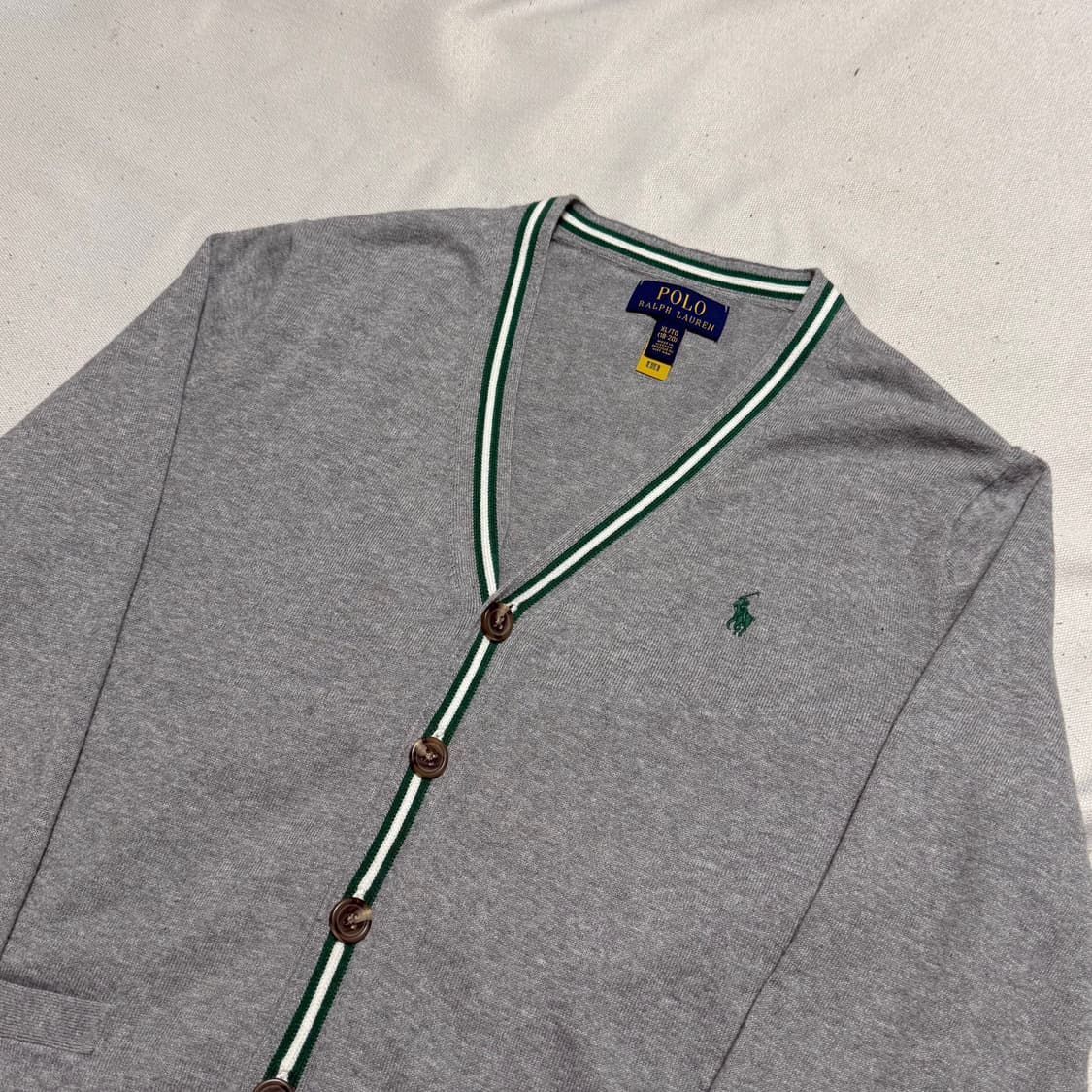XL 폴로랄프로렌 여성용 그레이 브이넥 가디건 상품이미지1