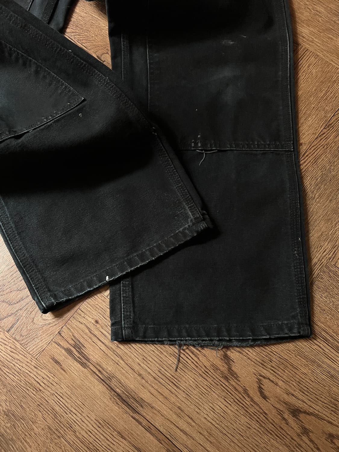 [34]칼하트 USA 빈티지 페인팅 블랙 더블니 워크 팬츠 상품이미지5