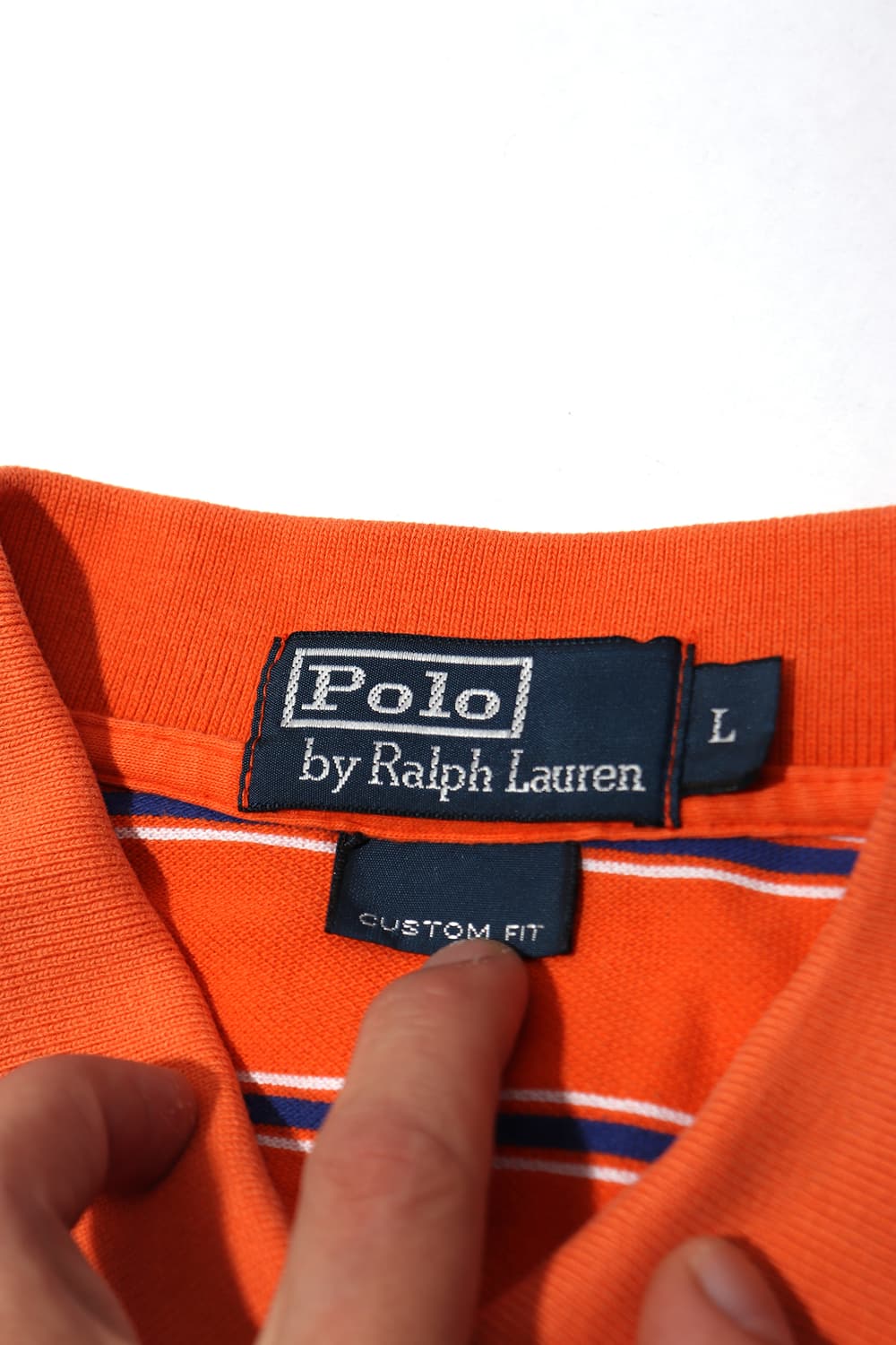 폴로 랄프 로렌 커스텀 핏 단가라 폴로 카라티 size L 상품이미지4