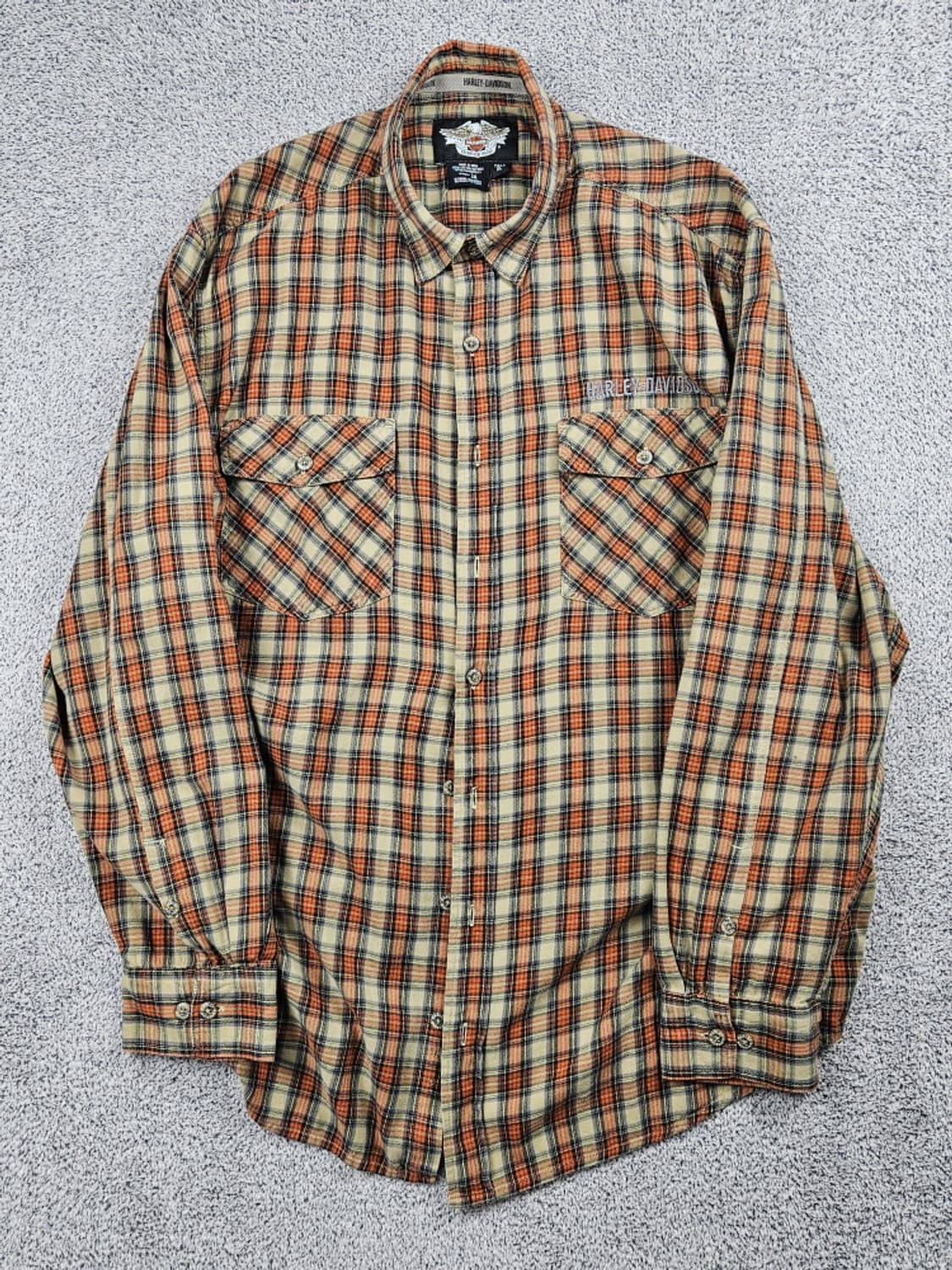 할리데이비슨 자수레터링 체크패턴 플란넬 셔츠 ( XL ) / 10471 상품이미지2