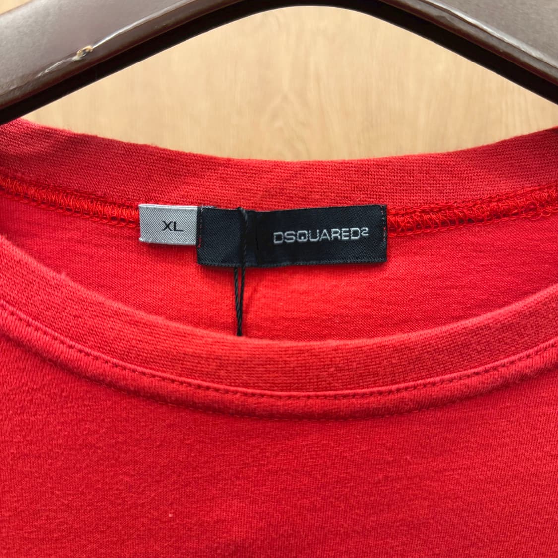 디스퀘어드2 긴팔 티셔츠 레트로 프레임 로고 프린트 그래픽 디테일 레드 상품이미지6
