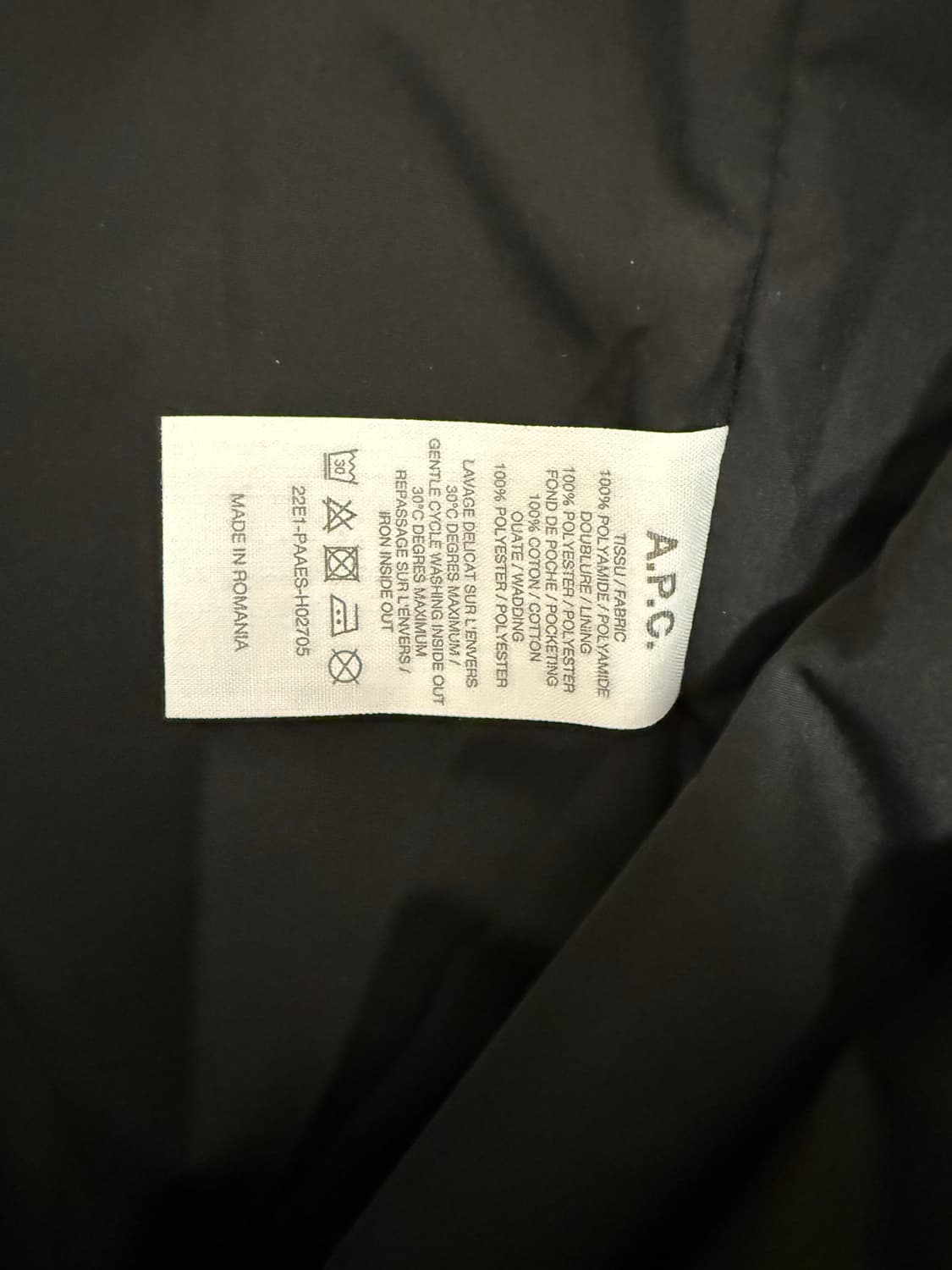 A.P.C. 아페쎄 코치 자켓 XL 새상품 상품이미지3