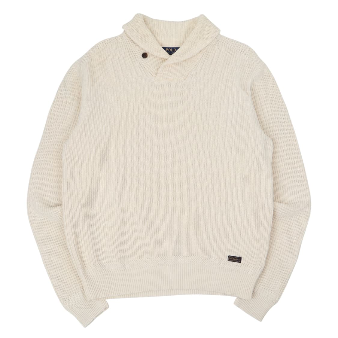 폴로 랄프로렌 아이보리 숄카라 골지 니트 상품이미지1