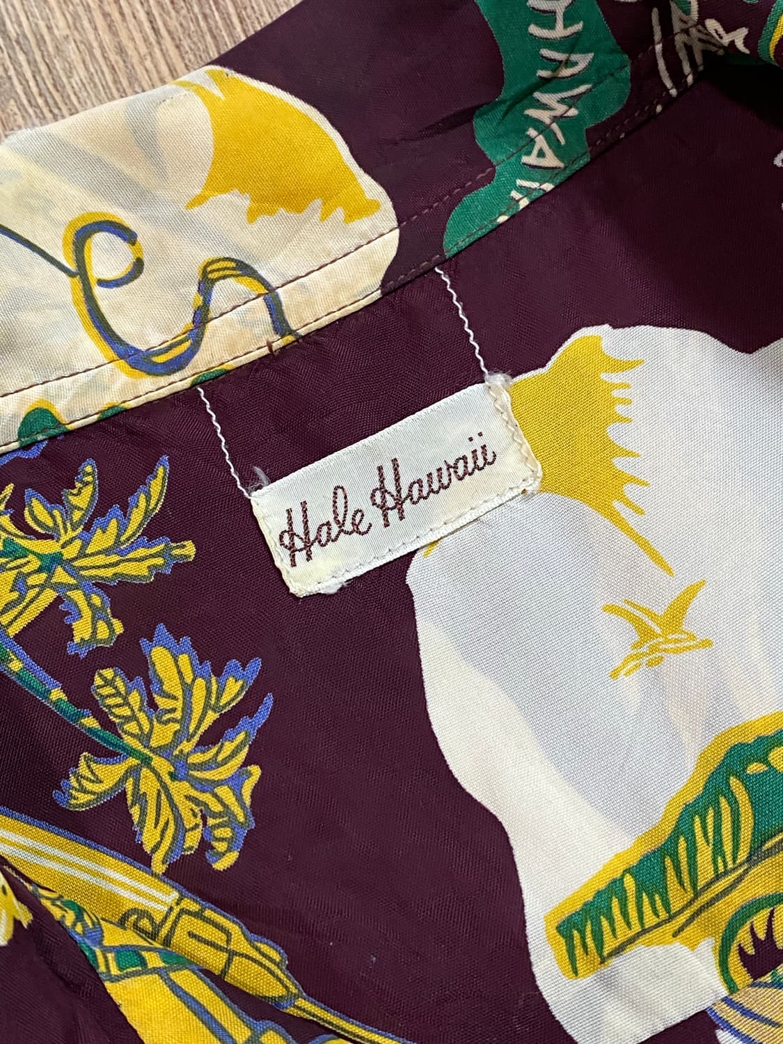 선서프 헤일 하와이 복각 알로하 하와이안 셔츠 와인 컬러 상품이미지3